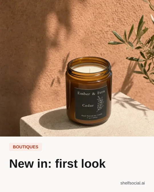 Idea card: New in: first look, for boutiques