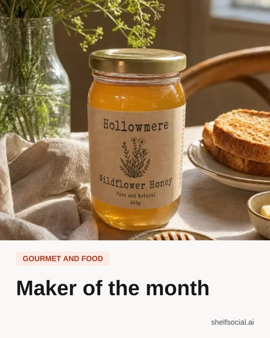 Idea card: Maker of the month, for gourmet and specialty food shops