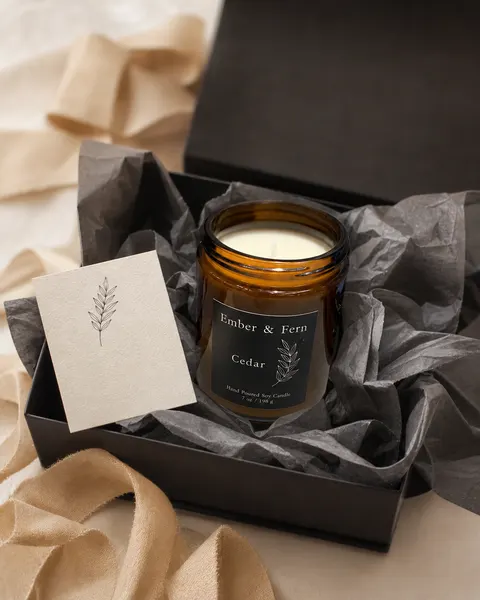 Gift ready look: the same product tissue, ribbon, a small card