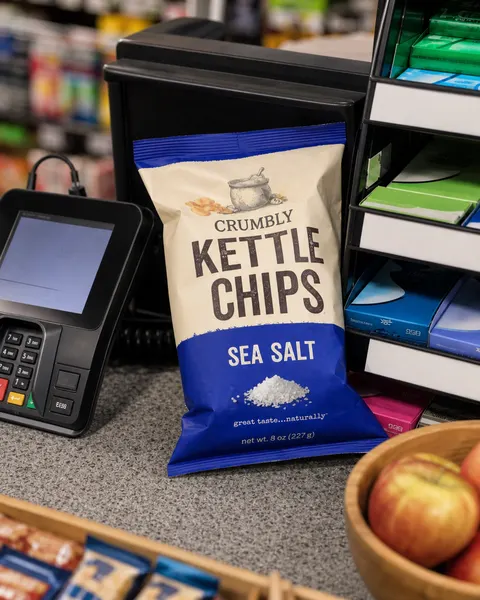 Grab and go look: the same product on the counter by the till