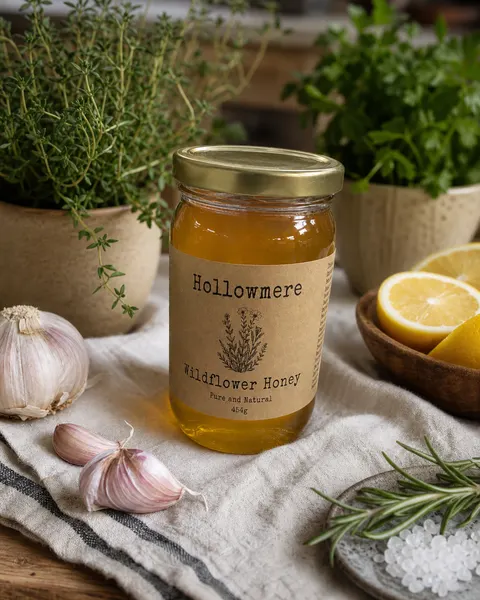 Kitchen table look: the same product linen, herbs, home cooking